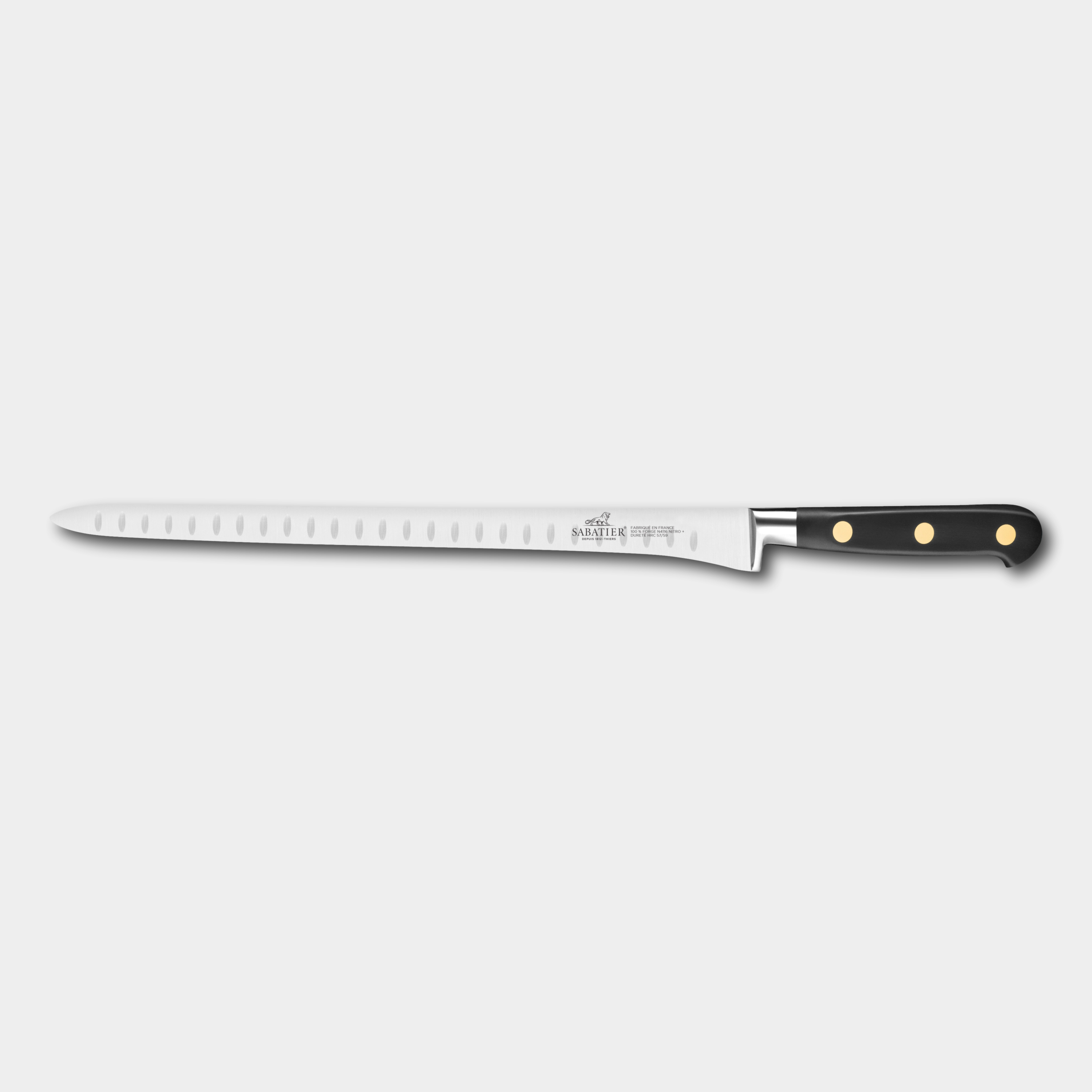 Lion Sabatier Ideal Brass 30cm Salmon Slicer Hollow Edge