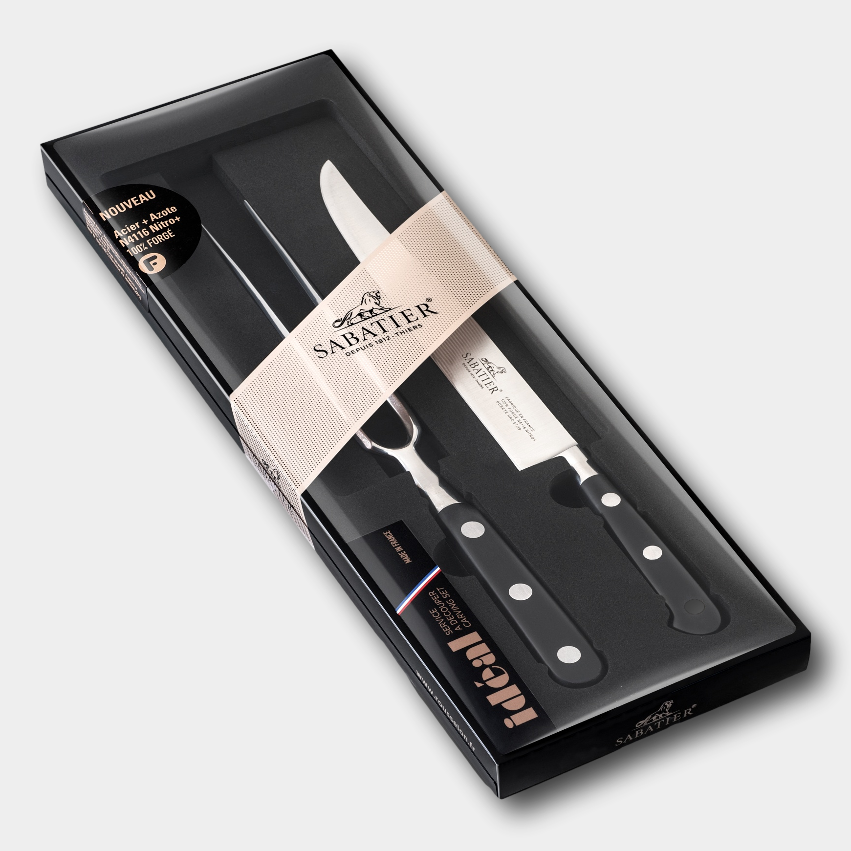 Lion Sabtier Ideal Steel 2 Piece Carving Set