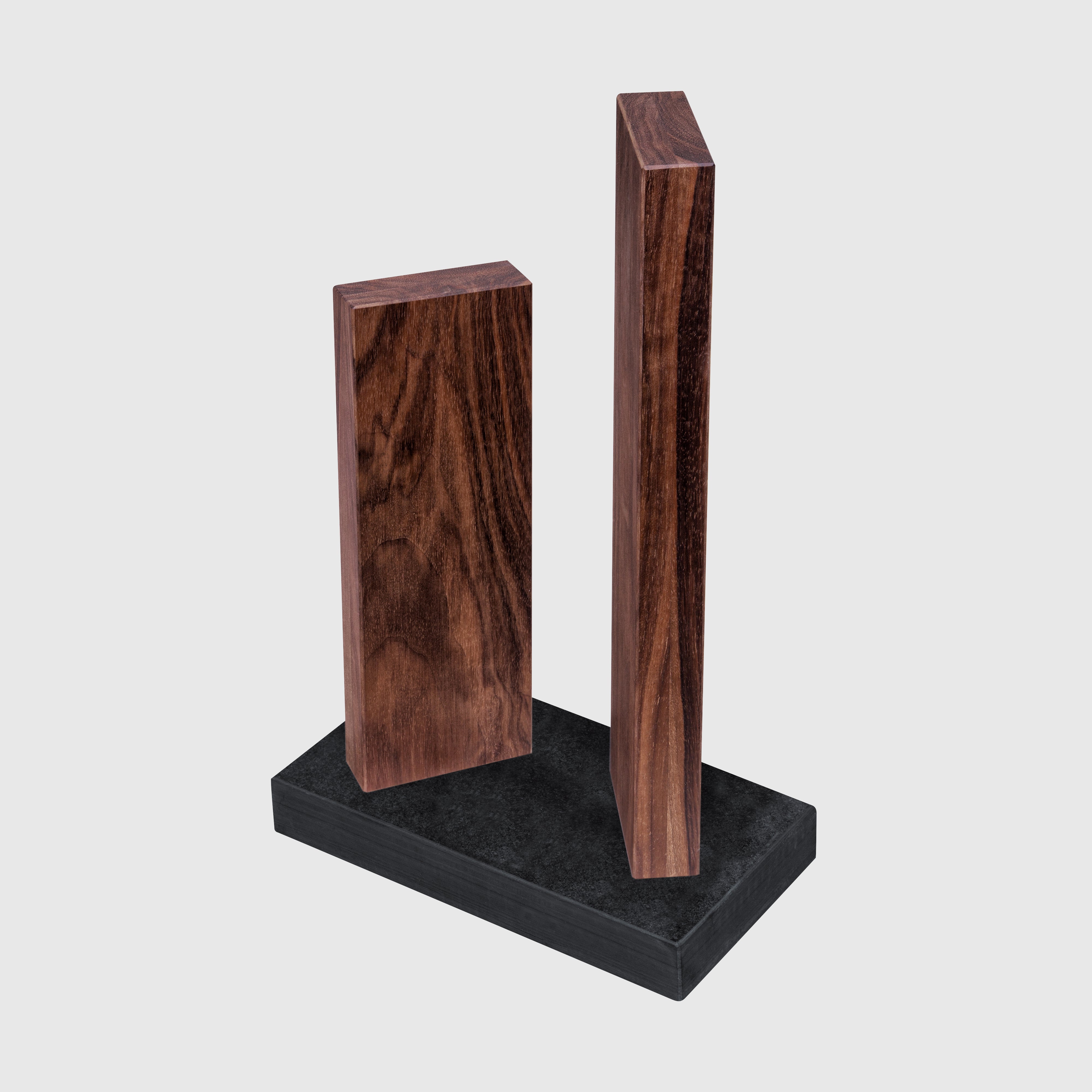 Kai Stonehenge 2 Pillar Walnut Knife Block with Granite Base