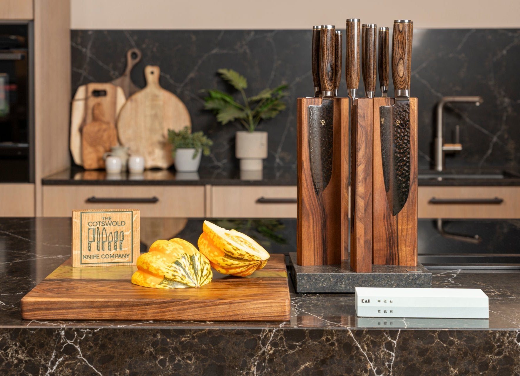 Kai Shun Premier 10 knives, magnetic block and whetstone set by The Cotswold Knife Company