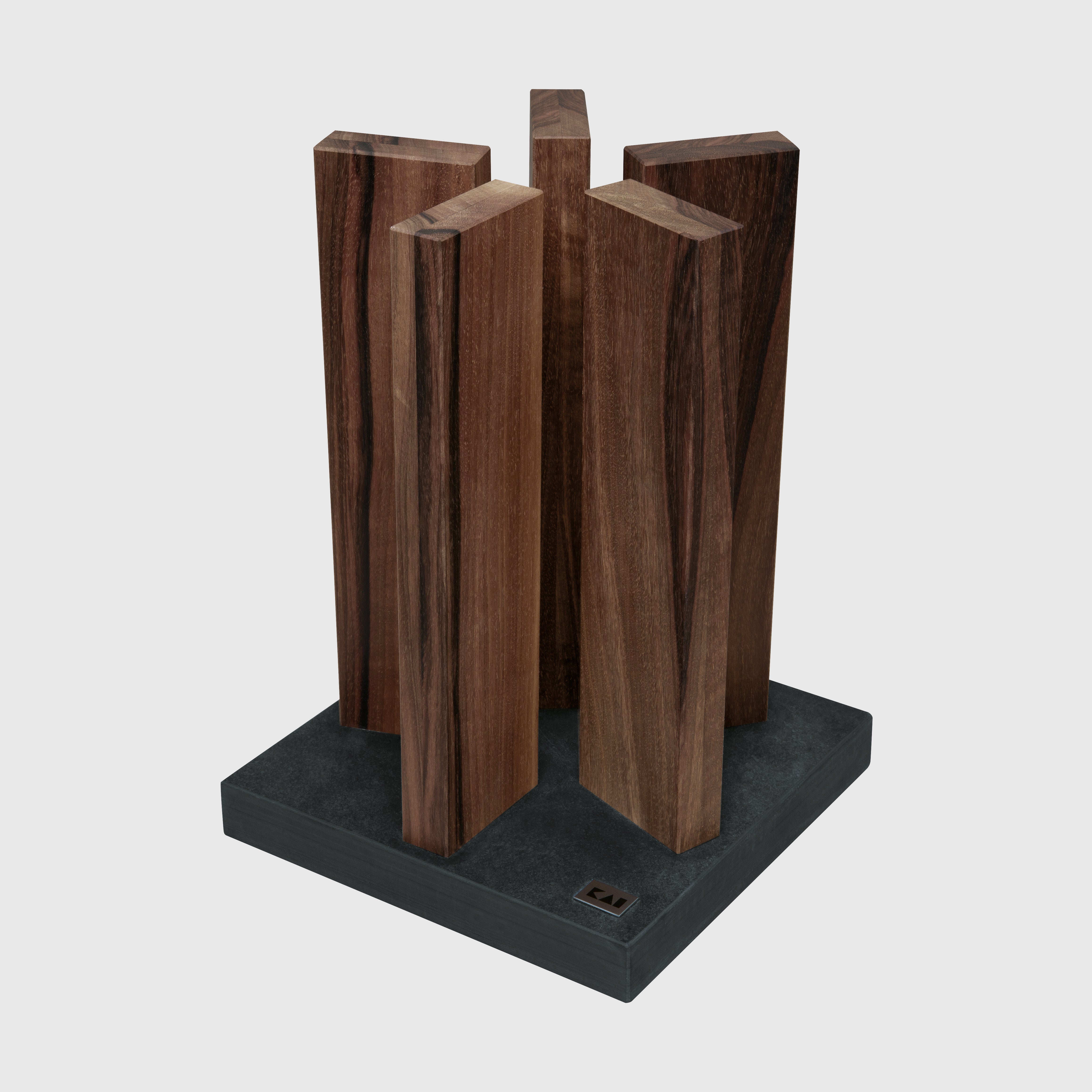 Kai Stonehenge 5 Pillar Walnut Knife Block with Granite Base