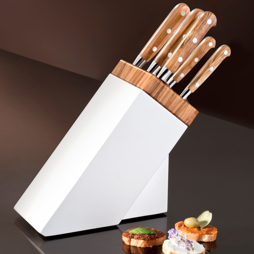 Lion Sabatier Provencao Arles White & Olivewood 6 Piece Block Set