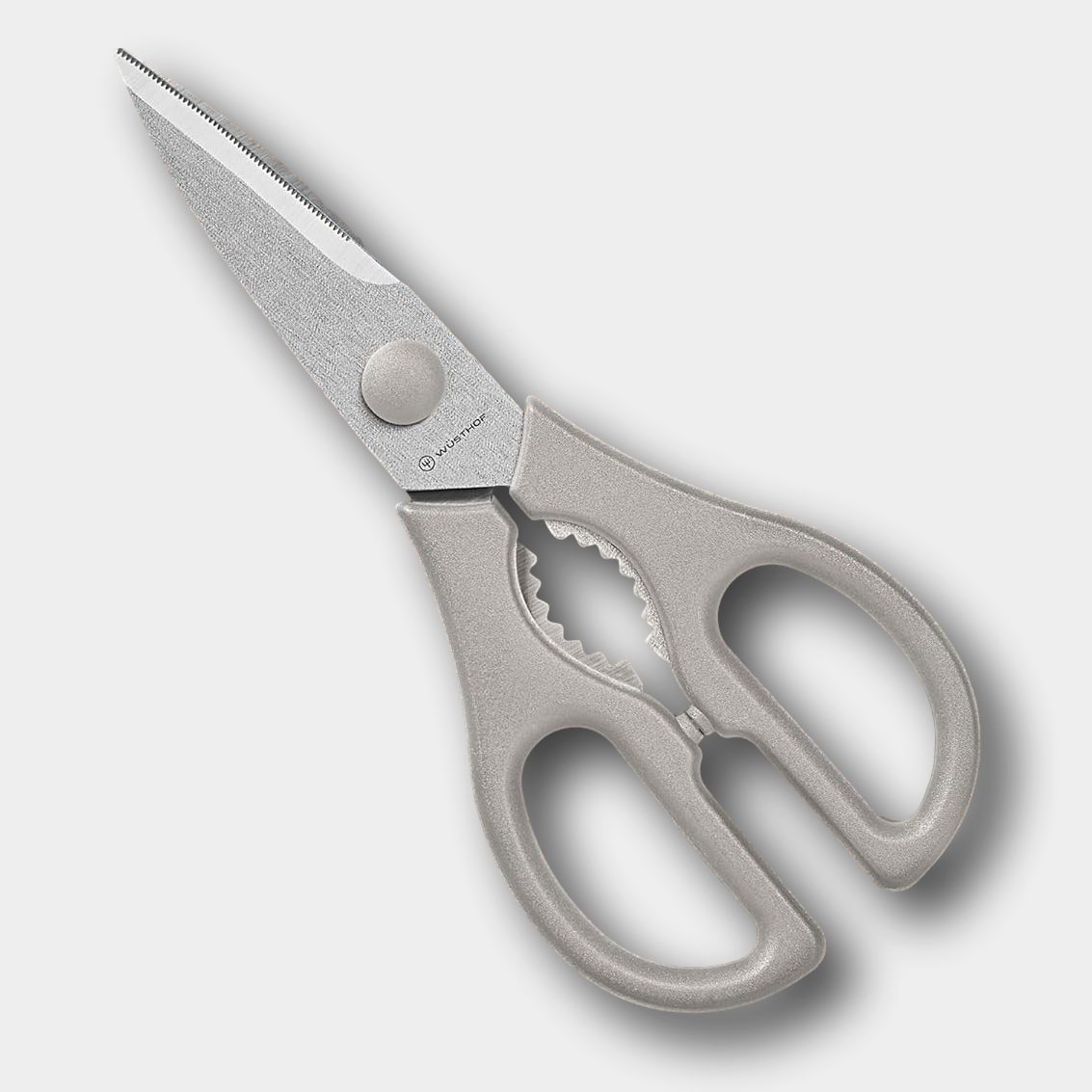 Wusthof come apart kitchen shears with light grey handles by The Cotswold Knife Company