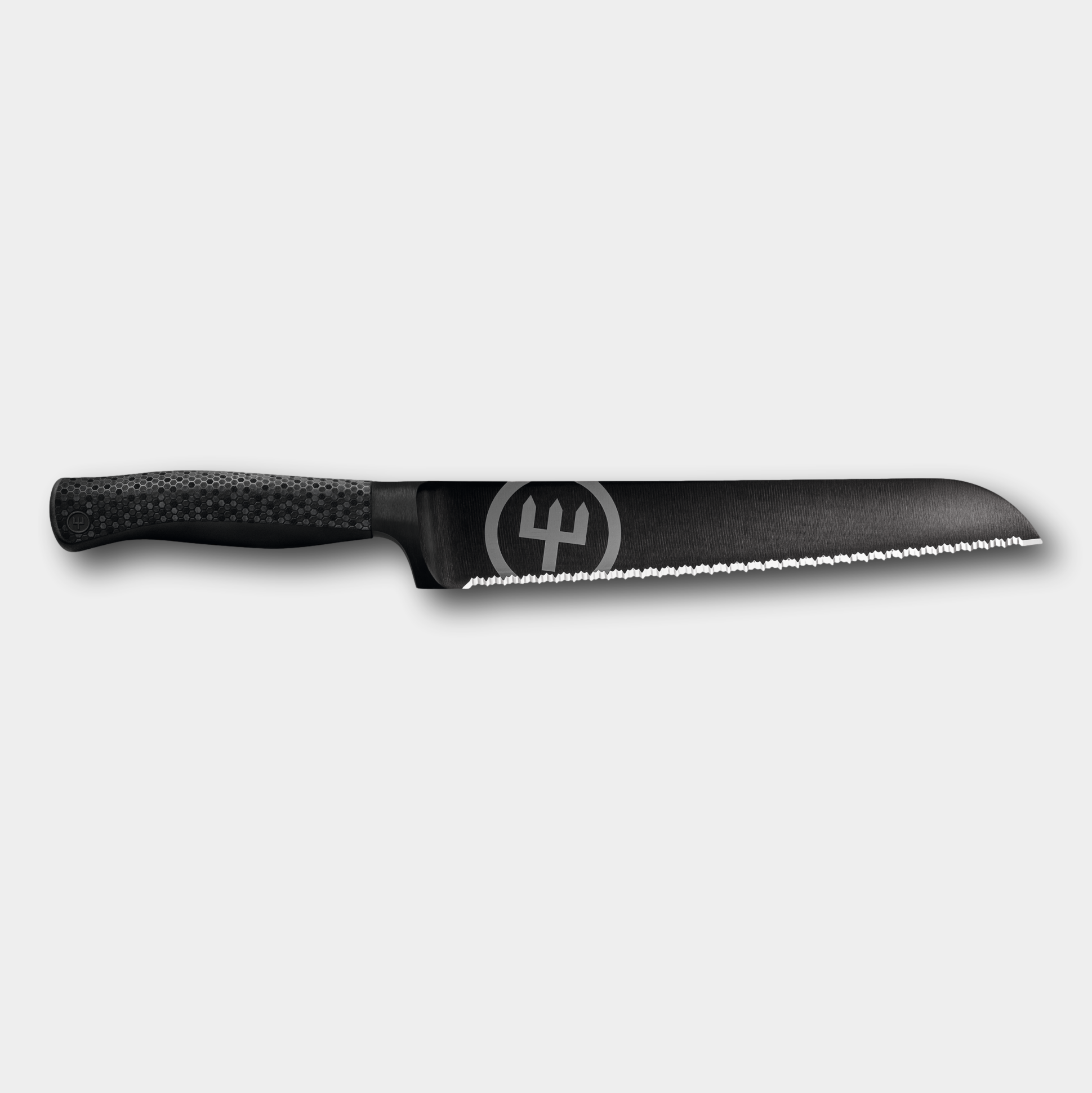 Wusthof Perfomer 23cm Bread knife with diamond like carbon coating and honeycombe handle by The Cotswold Knife Company