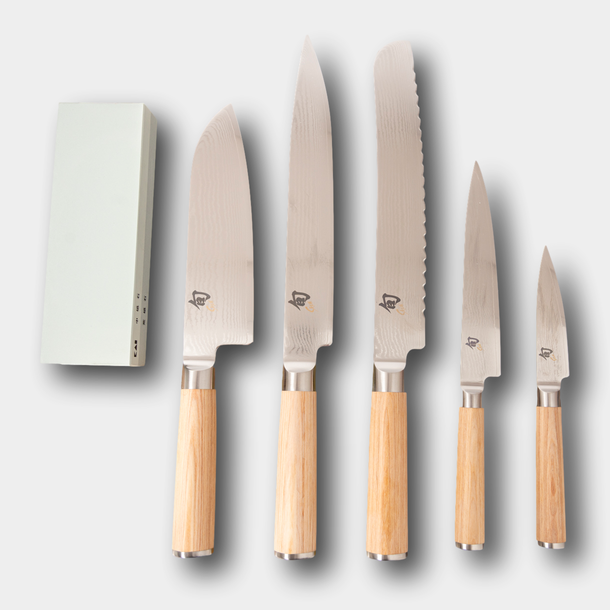 Kai Shun Classic White 5 knife and Whetstone Set