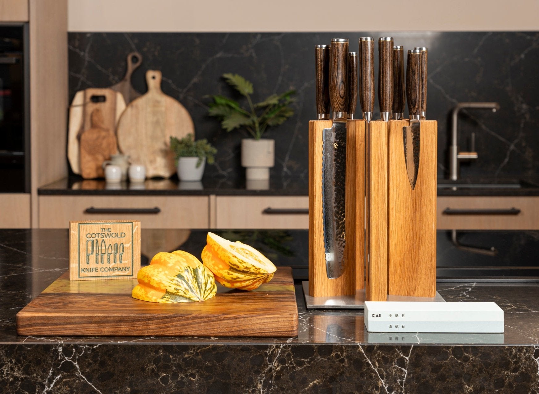 Kai Shun Premier 10 knives, magnetic block and whetstone set by The Cotswold Knife Company