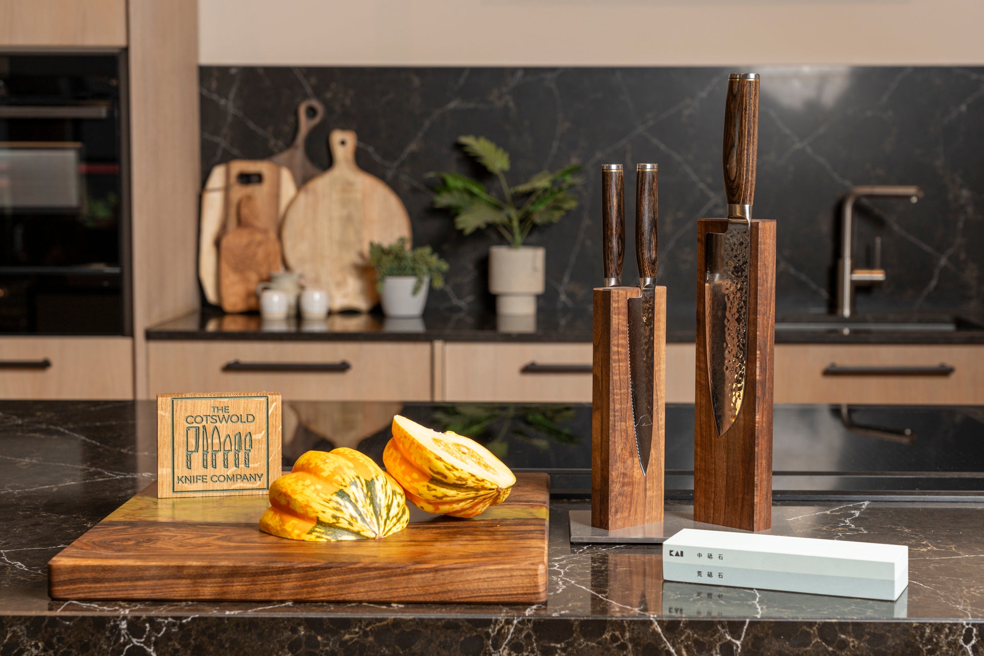 Kai Shun Premier 3 knives, magnetic block and whetstone set by The Cotswold Knife Company