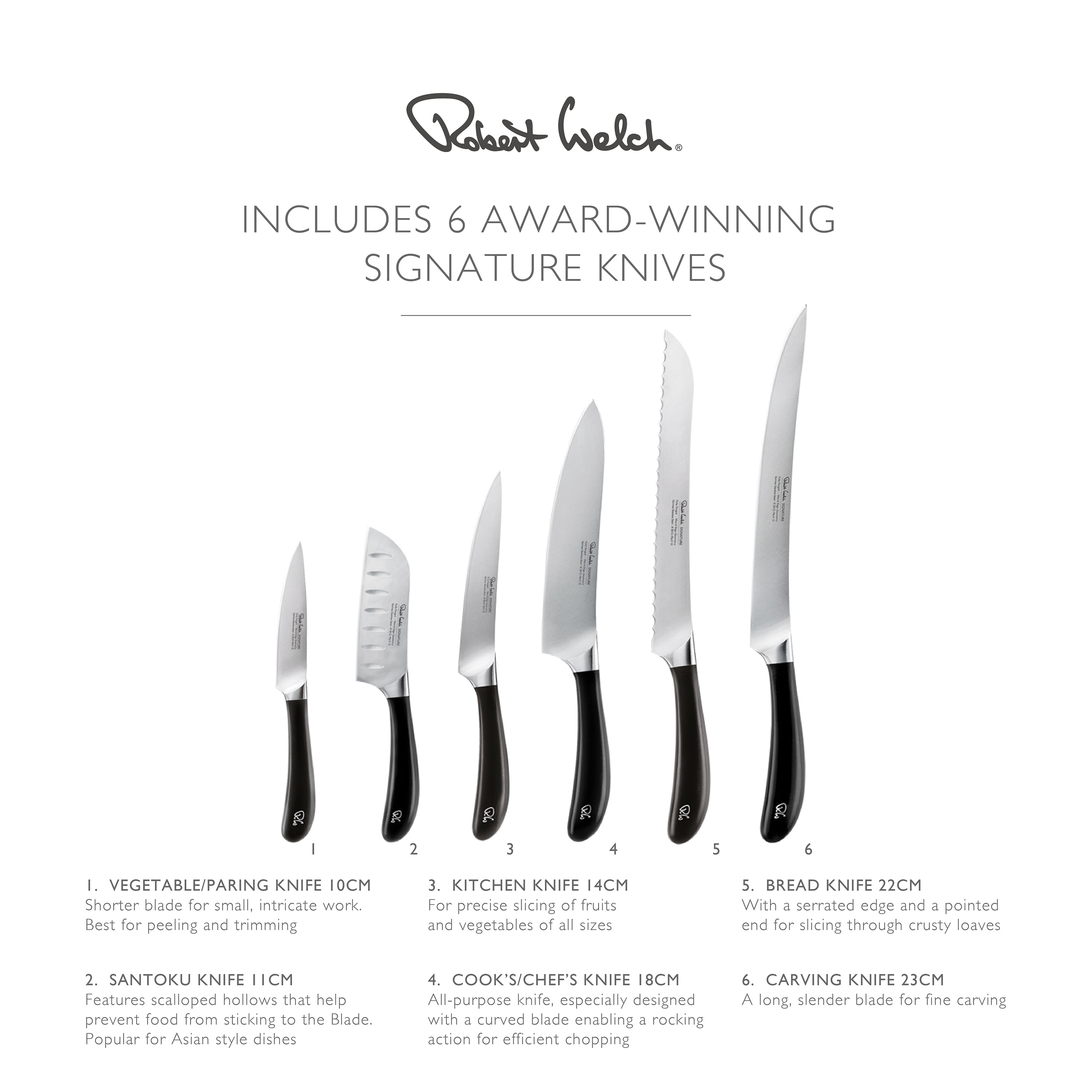 Robert Welch Book Oak Knife Block Set with Handheld Sharpener