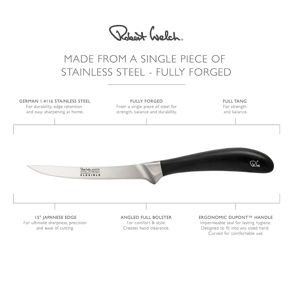 Robert Welch Signature 16cm Flexible Filleting / Boning Knife
