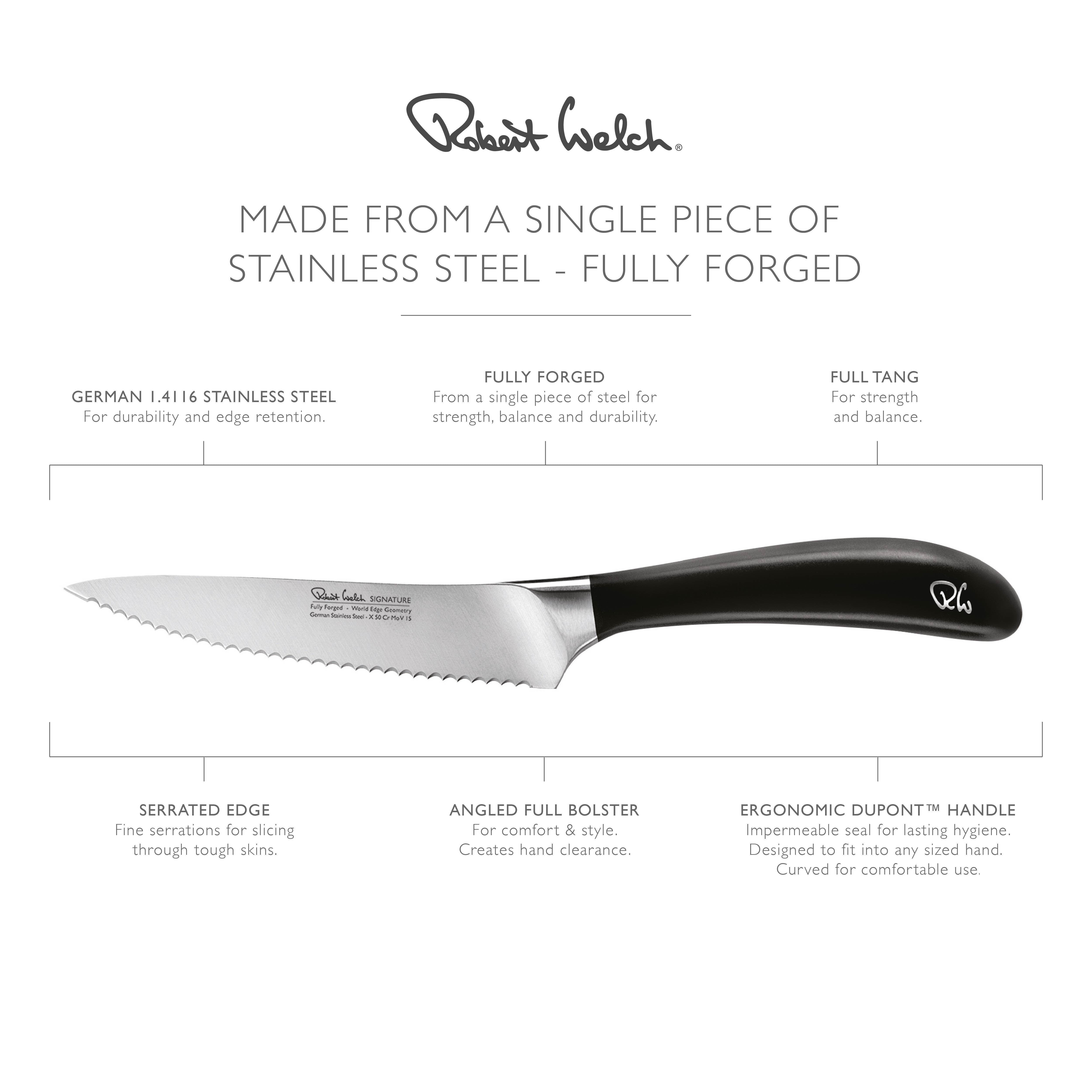Robert Welch Signature 12cm Serrated Utility Knife