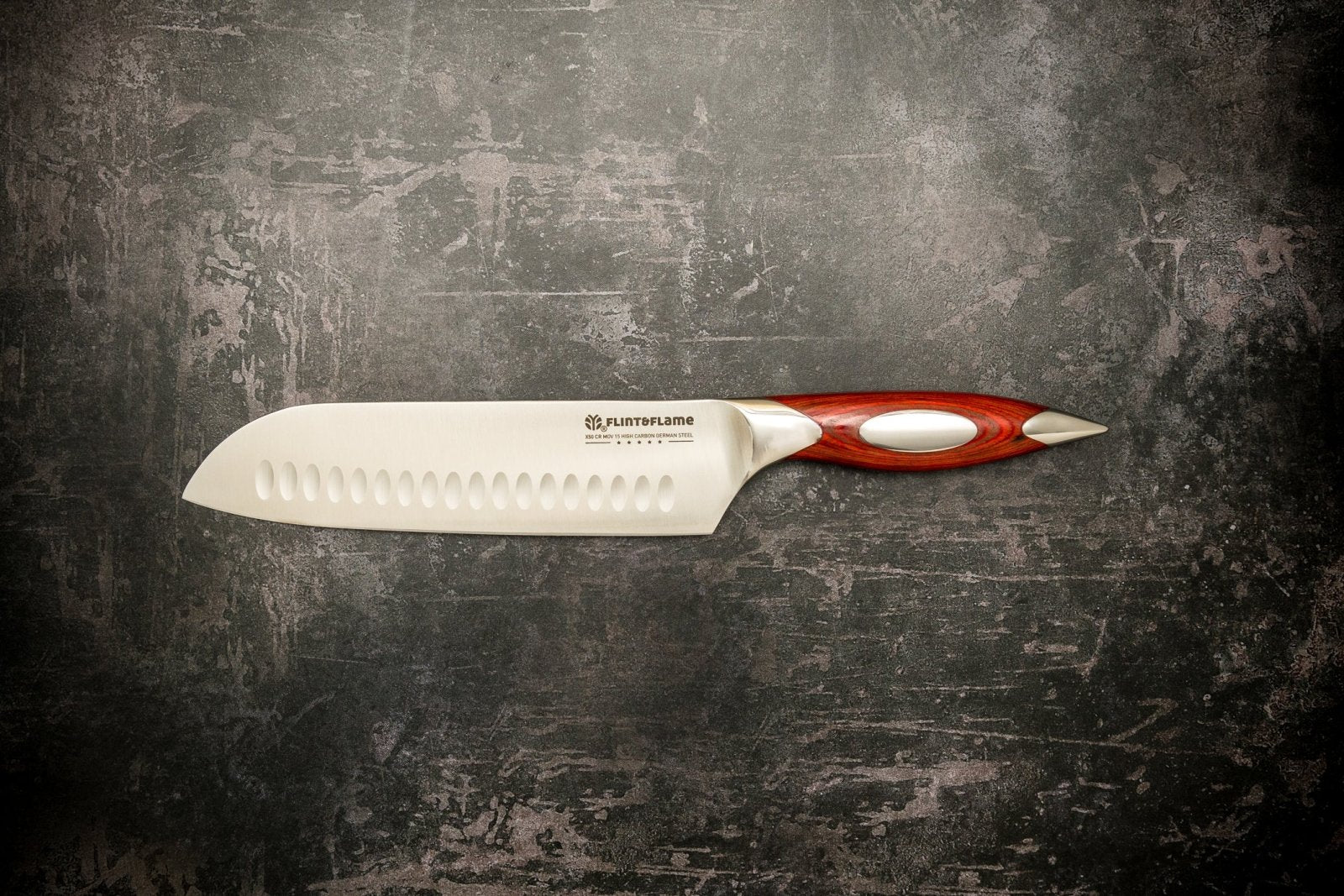 Flint and Flame 8 inch Santoku Knife - FF-8SAN-BC - The Cotswold Knife Company