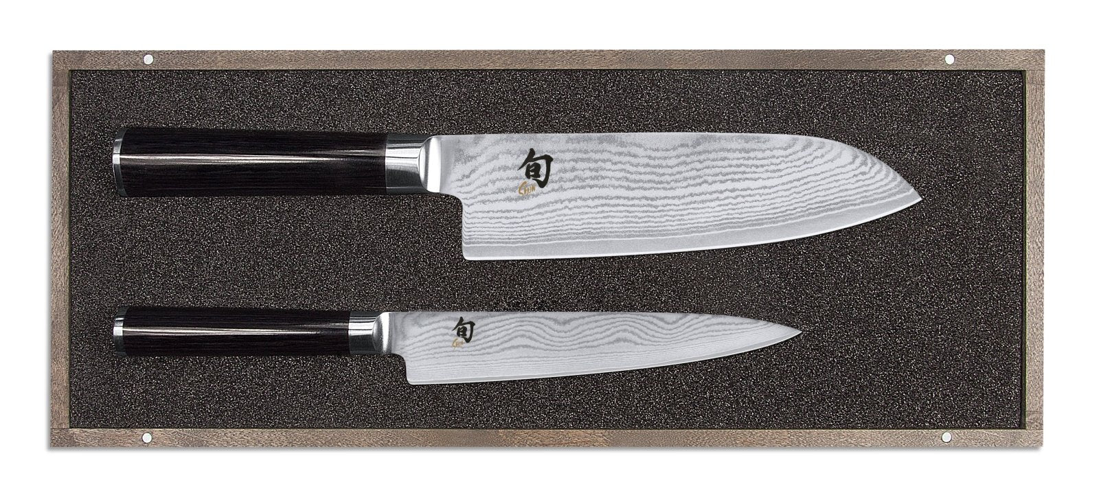 KAI Shun 2 Piece Knife Set - Santoku Knife & Utility Knife - KAI-DMS-230 - The Cotswold Knife Company