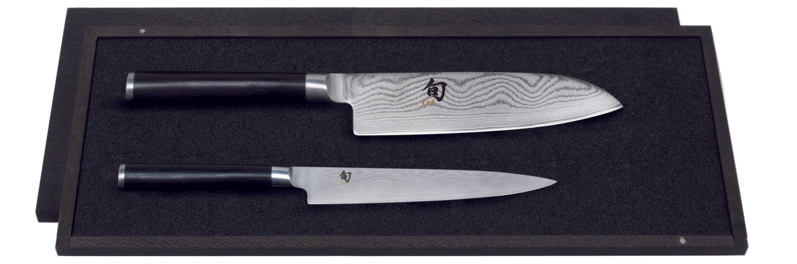 KAI Shun 2 Piece Knife Set - Santoku Knife & Utility Knife - KAI-DMS-230 - The Cotswold Knife Company