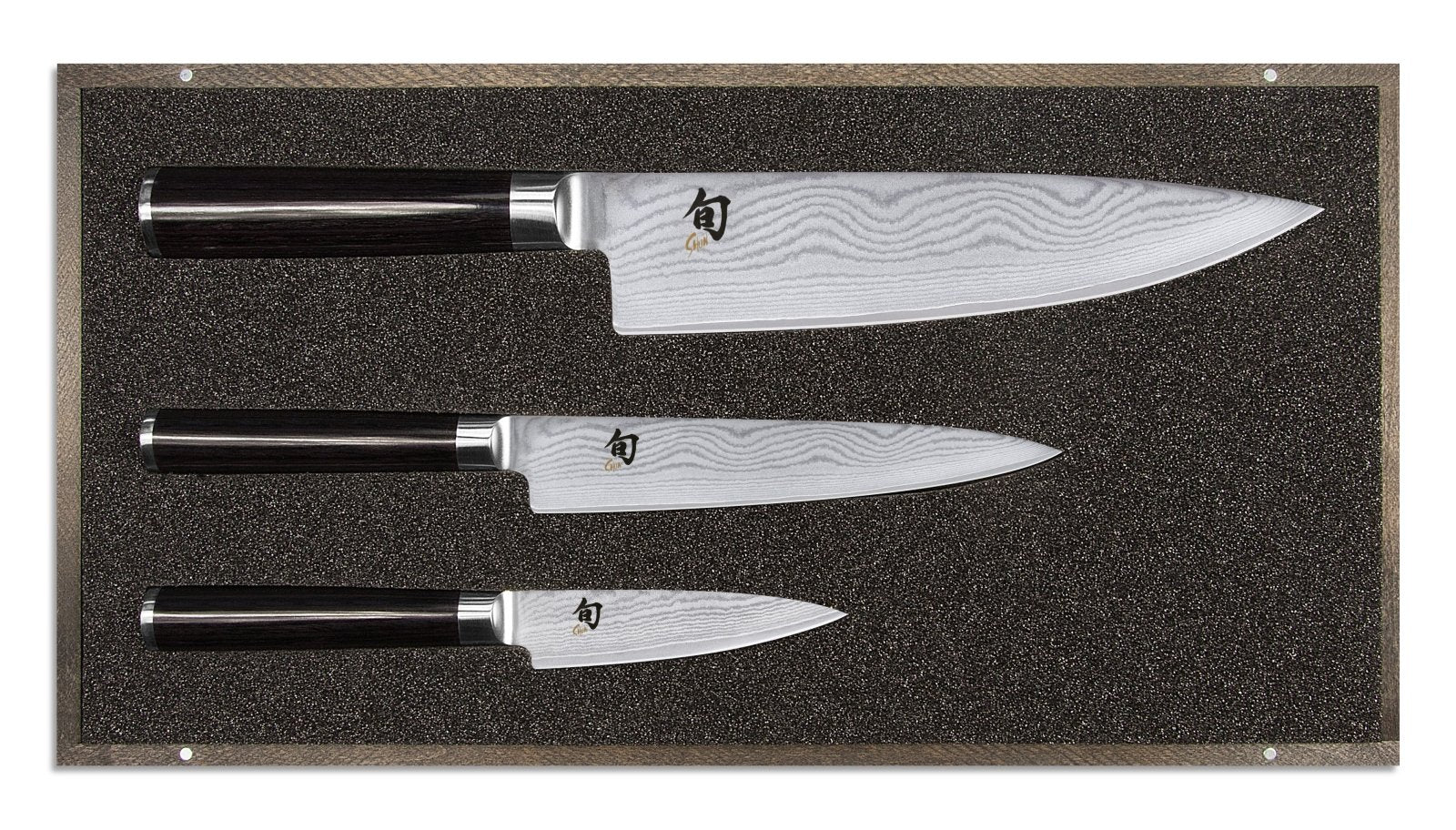 KAI Shun 3 Piece Knife Set - Chef Knife & Utility Knife & Paring Knife - KAI-DMS-300 - The Cotswold Knife Company