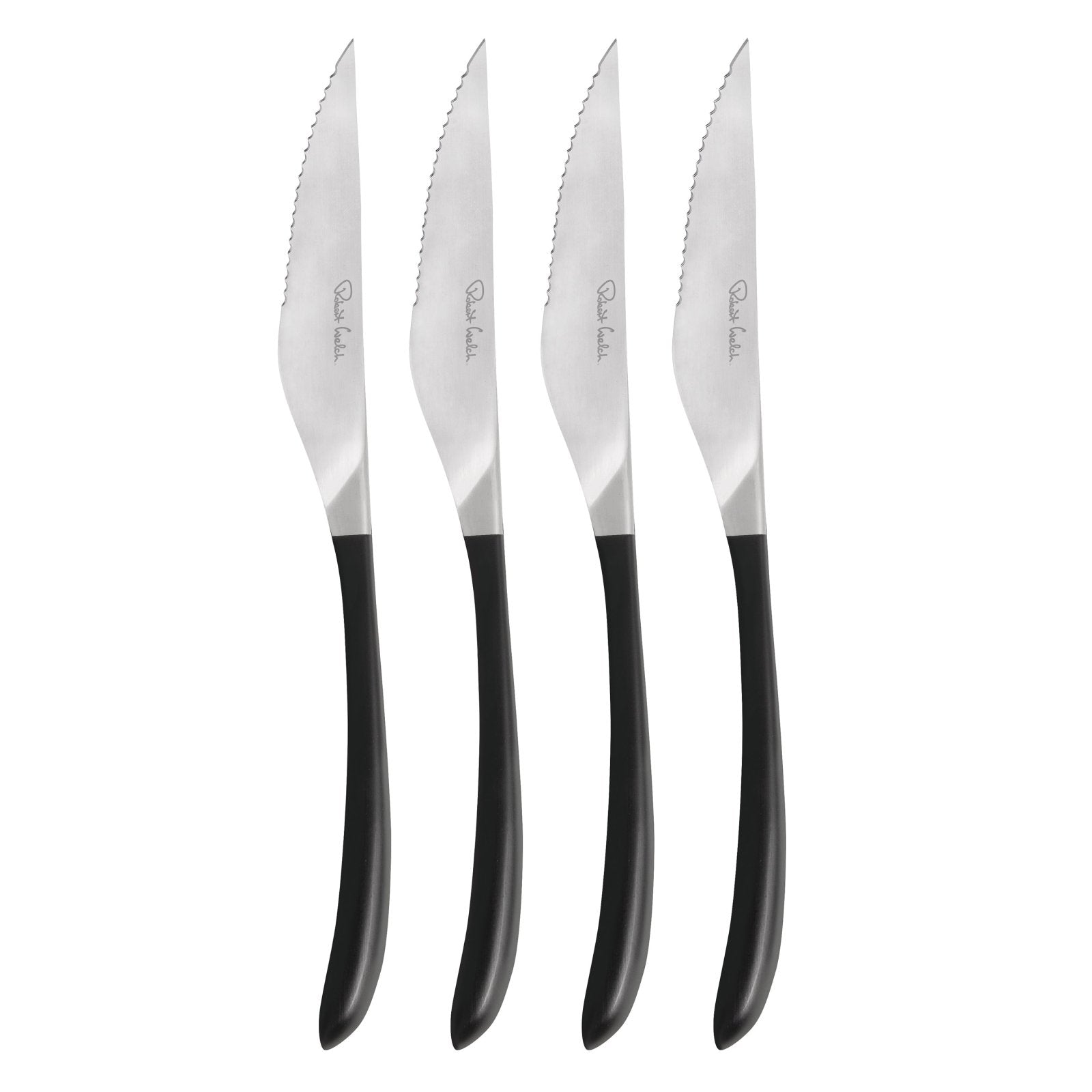 Robert Welch Contour Noir Black Steak Knife 4 Piece - COBSA1012V/4 - The Cotswold Knife Company