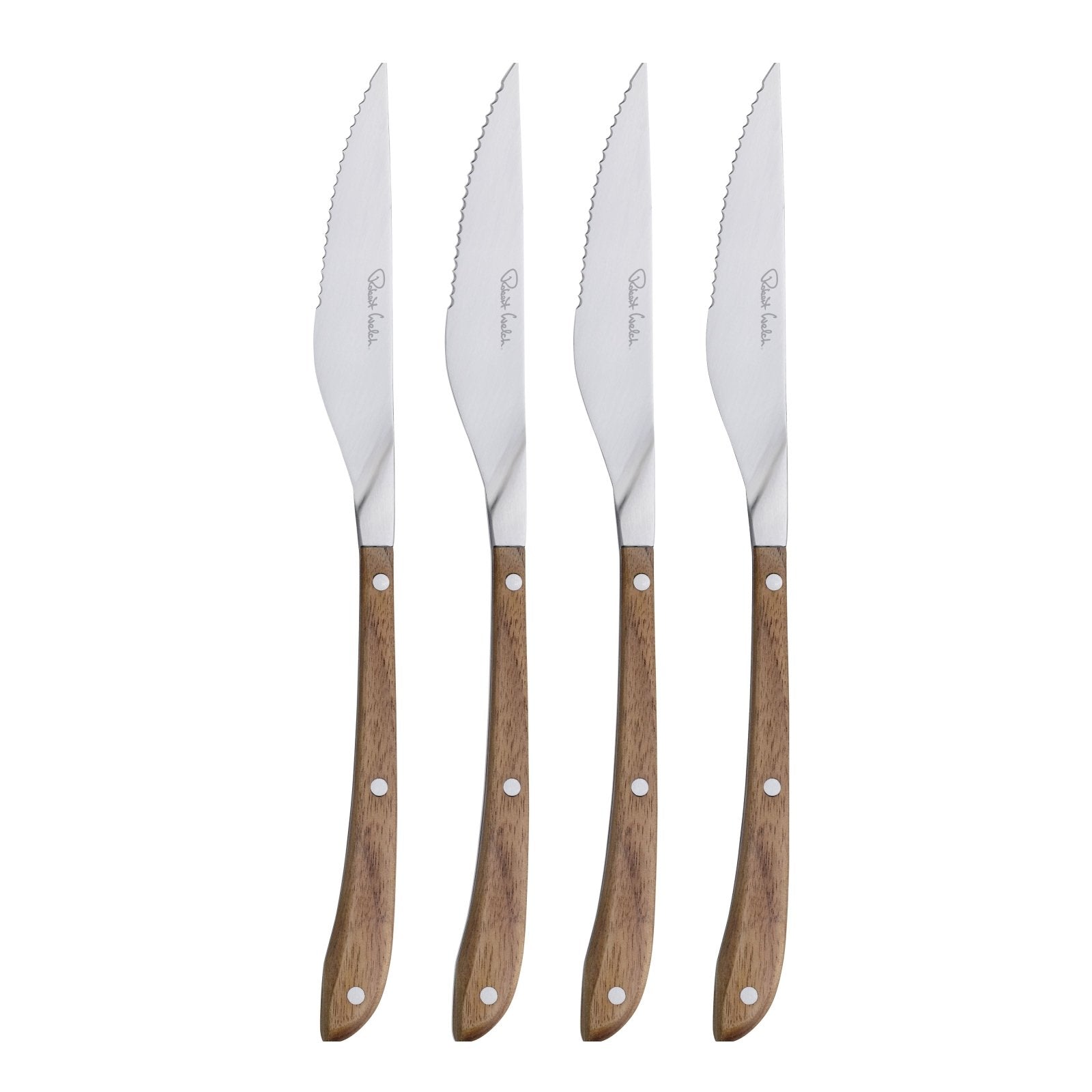 Robert Welch Contour Walnut Steak Knife Set 4 Piece - COWSA1012V/4 - The Cotswold Knife Company