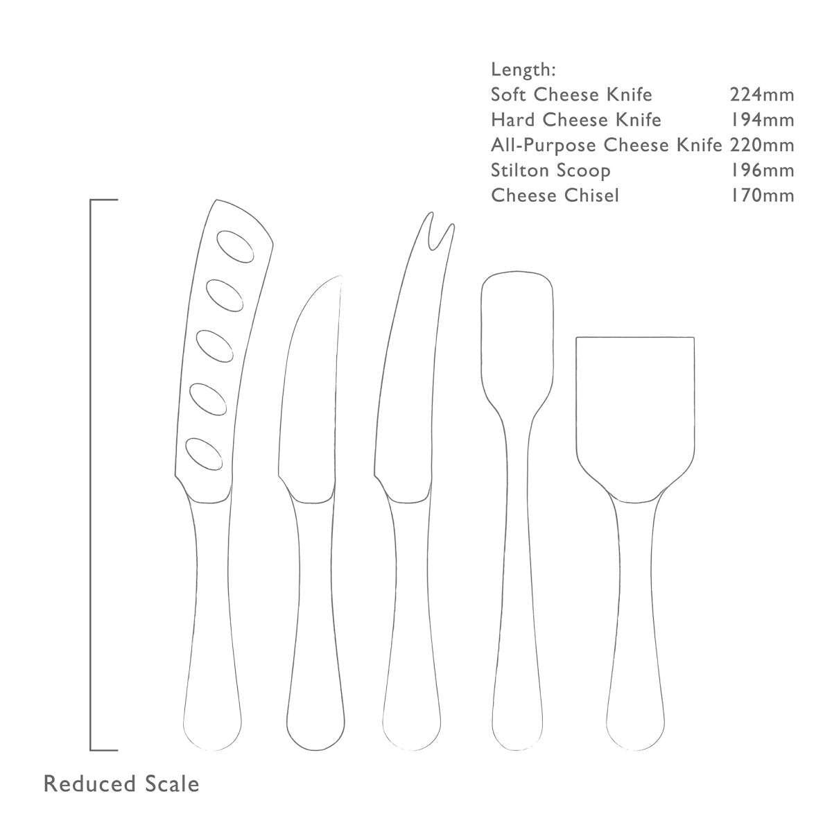Robert Welch Gourmet Cheese Knife Set, 5 Piece. - RADBR1083V/5 - The Cotswold Knife Company