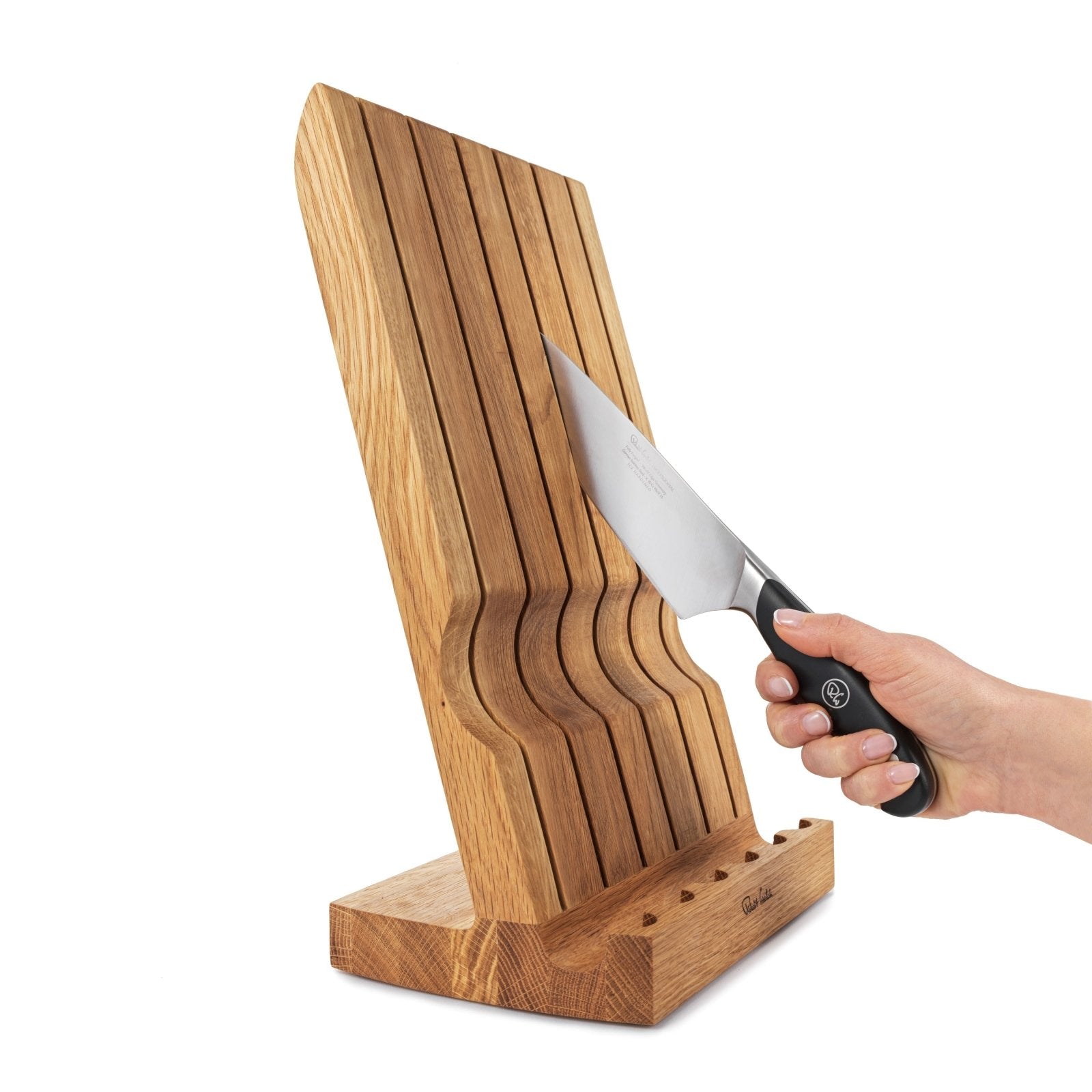 Robert Welch Professional Angle Oak Knife Block Set 7 Piece - RWPAO2097V/7 - The Cotswold Knife Company