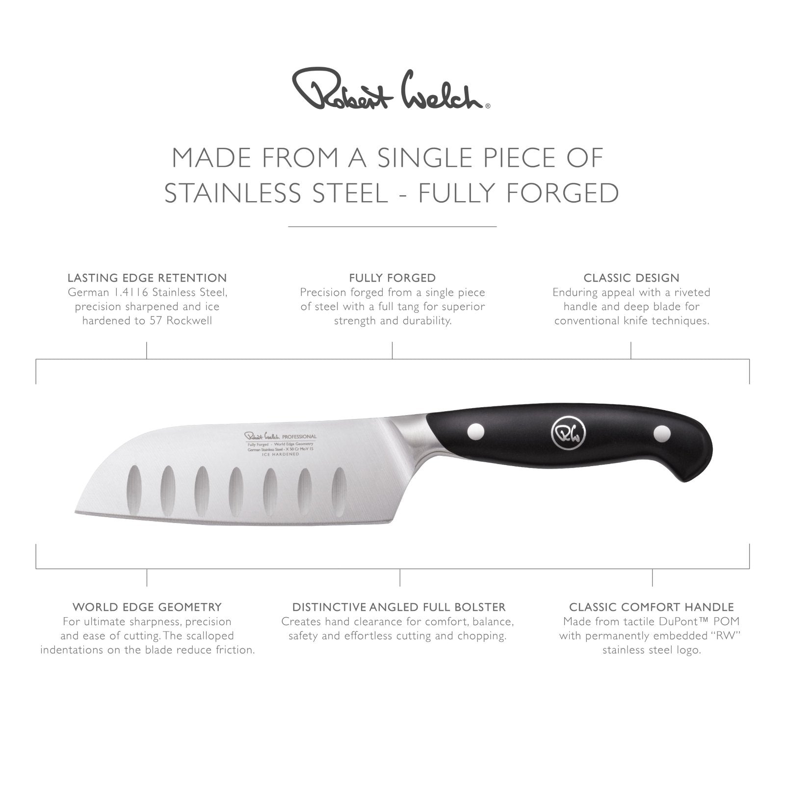 Robert Welch Professional V 12cm Santoku Knife - RWPSA2061V - The Cotswold Knife Company