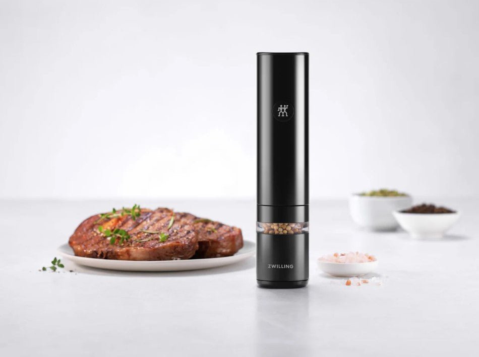 ZWILLING ENFINIGY Electric Salt and Pepper Mill - Rechargeable (Black) - 531037010 - The Cotswold Knife Company